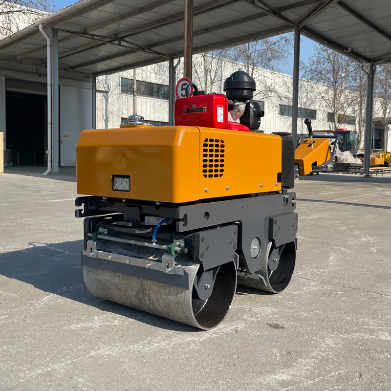 Rodillo Compactador de Doble Tambor de 0.8 a 1 Tonelada, Rodillo Manual de 1 Tonelada para Venta, Rodillo de Suelo Manual