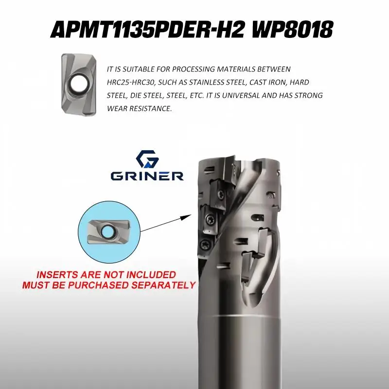 Helical Shell Mill BAP300R Side Roughing Cutting Spiral Groove For APMT1135 Carbide Insert Corn Milling Cutter Rod CNC TOOL