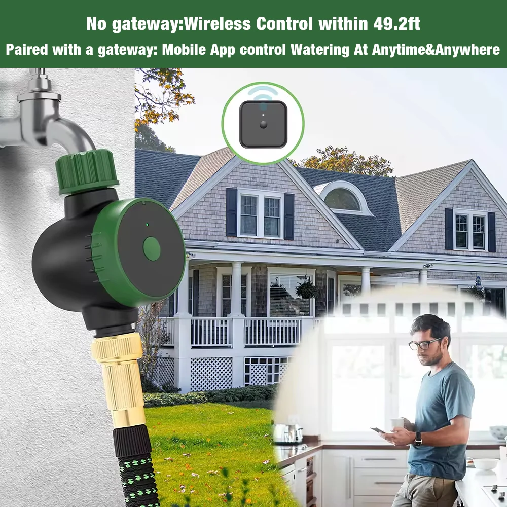 Bluetooth Irrigation Water Timer Automatic Irrigation Controller Programmable Rain Delay Watering System 3/4‘’ Smart 1-way Timer