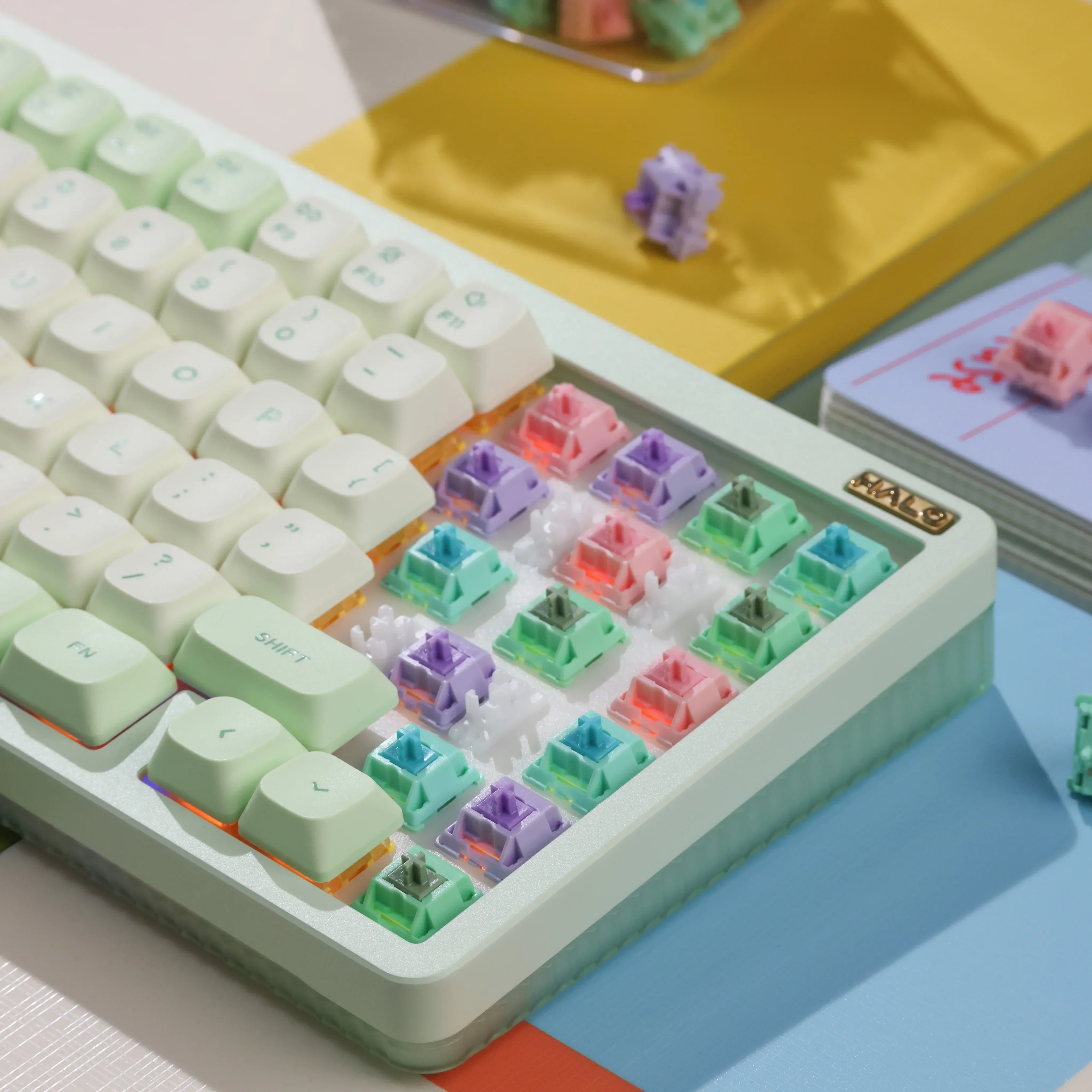 Zuoce-カラフルなマカロンスイッチ,hifiリニアスイッチ,メカニカルゲーミングキーボード,PCゲーマーアクセサリー,42g