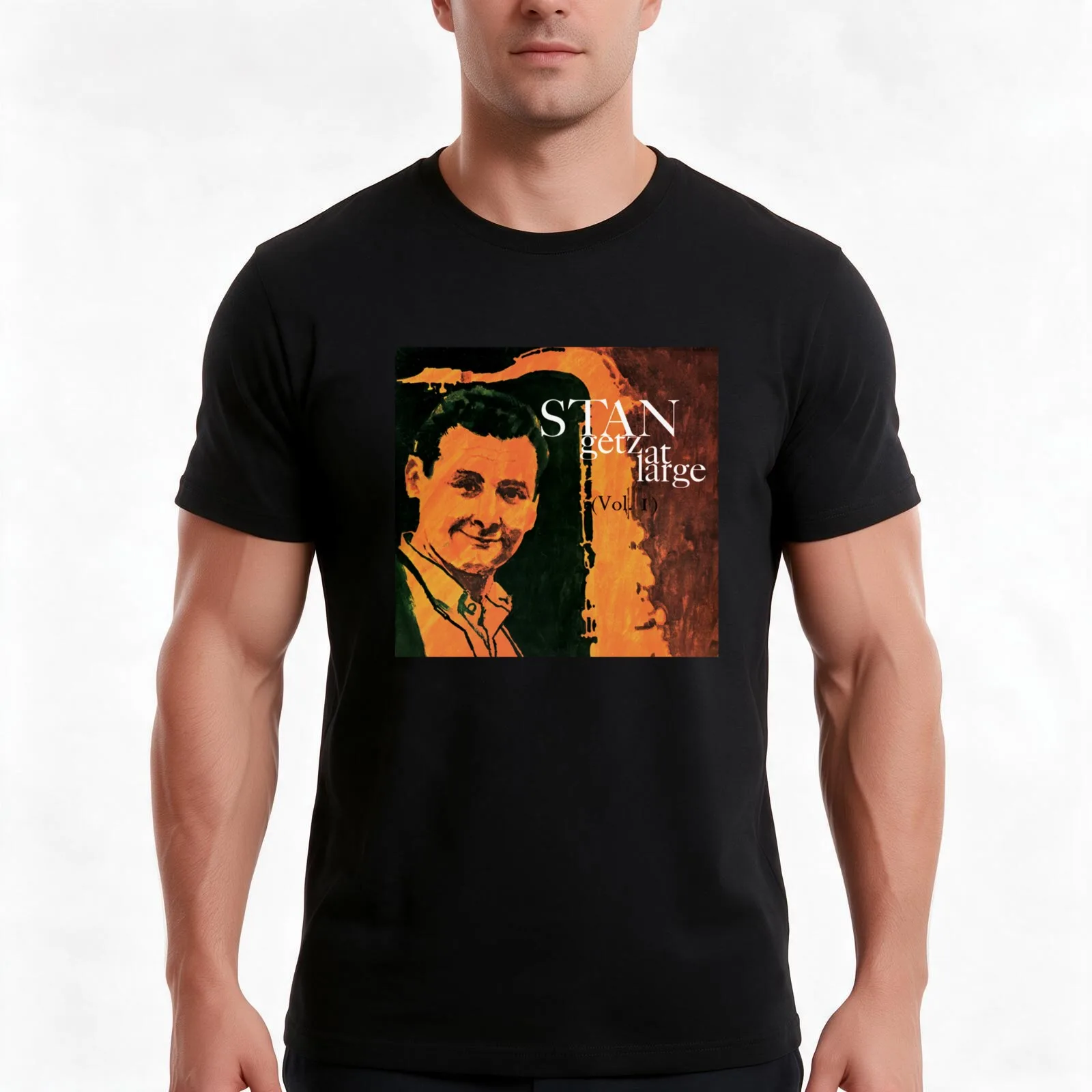 STAN GETZ - AT LARGE (VOL. 1) (1961) T-Shirt, Summer Casual Cotton Tee, Oversized Streetwear Tops, Vintage Graphic Print