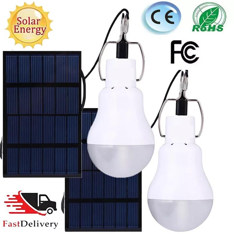 2X Tragbare Solar Zelt Licht mit Haken Im Freien Wasserdichte Camping Lampe Garten Hof Weg Beleuchtung Notfall Lampe Für Angeln