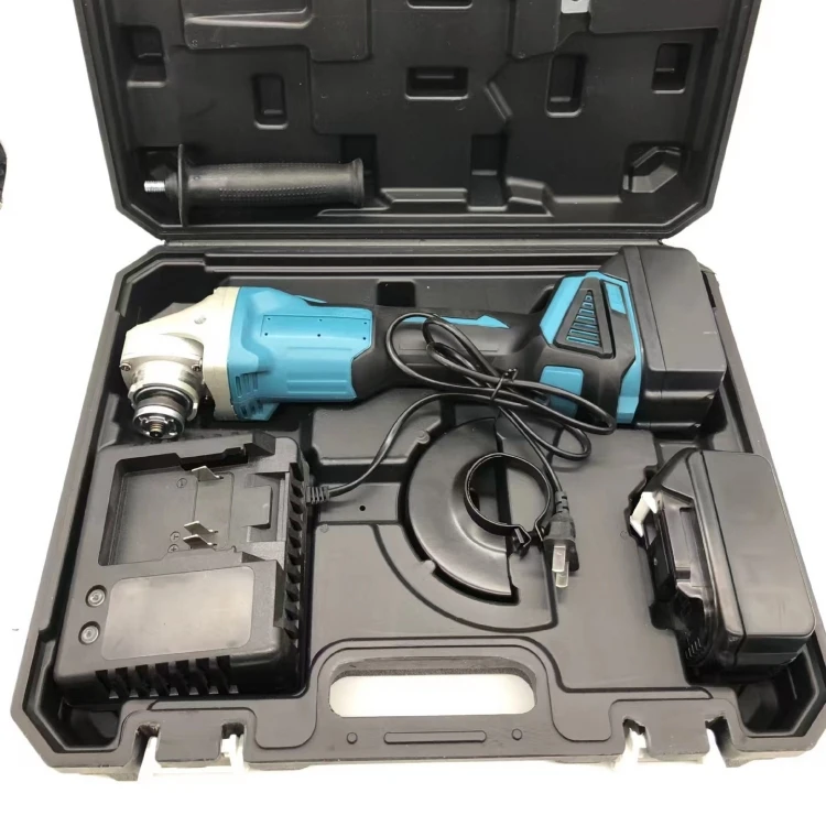 21V 125mm Mini Akku-Poliermaschine Batterieleistung Bürstenloser Lithium-Elektro-Winkelschleifer Schleifen Auslöseschalter für Heimwerker