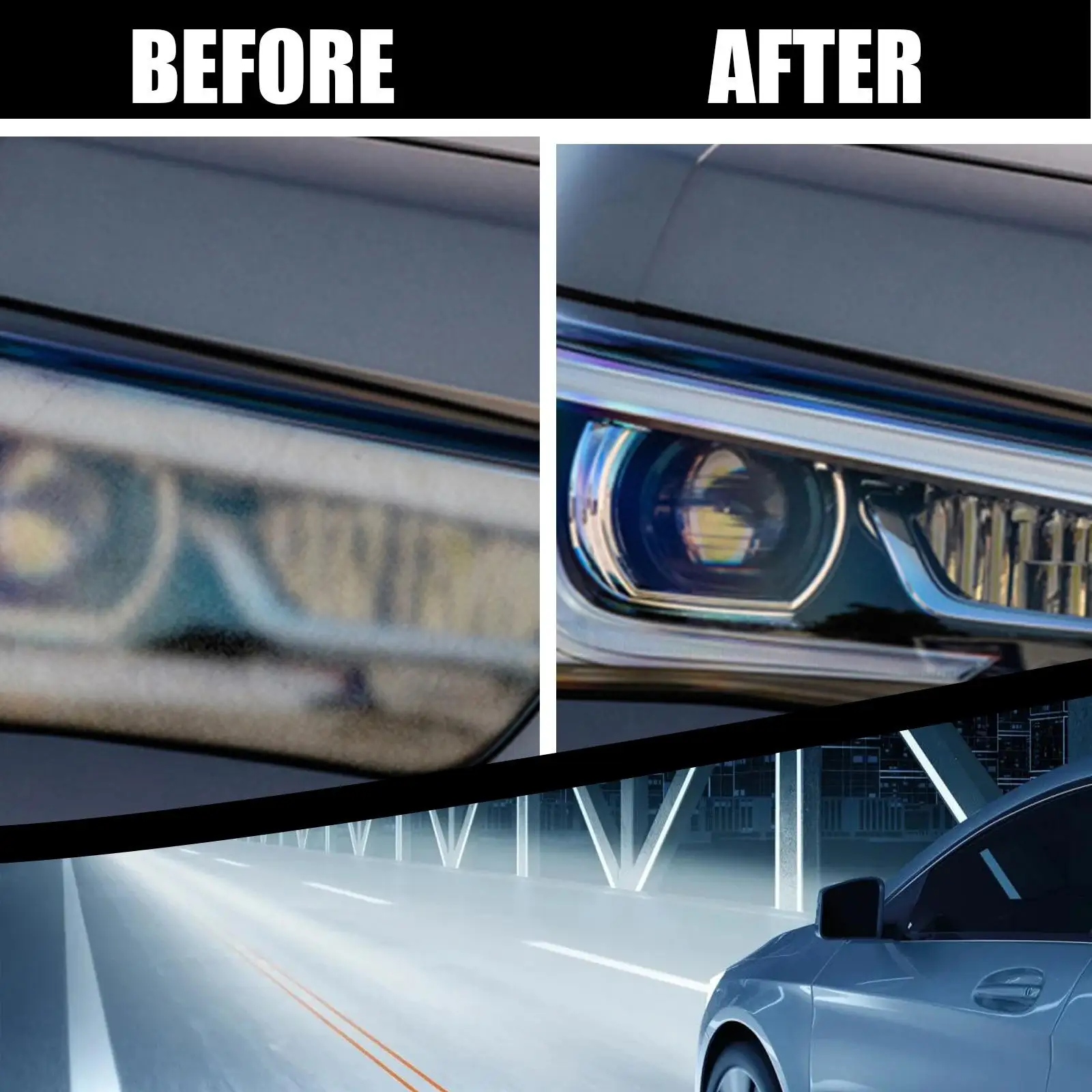 

Headlight Repair Liquid Cleaner Polish Restoration Solution for Blurred Foggy Car Headlights