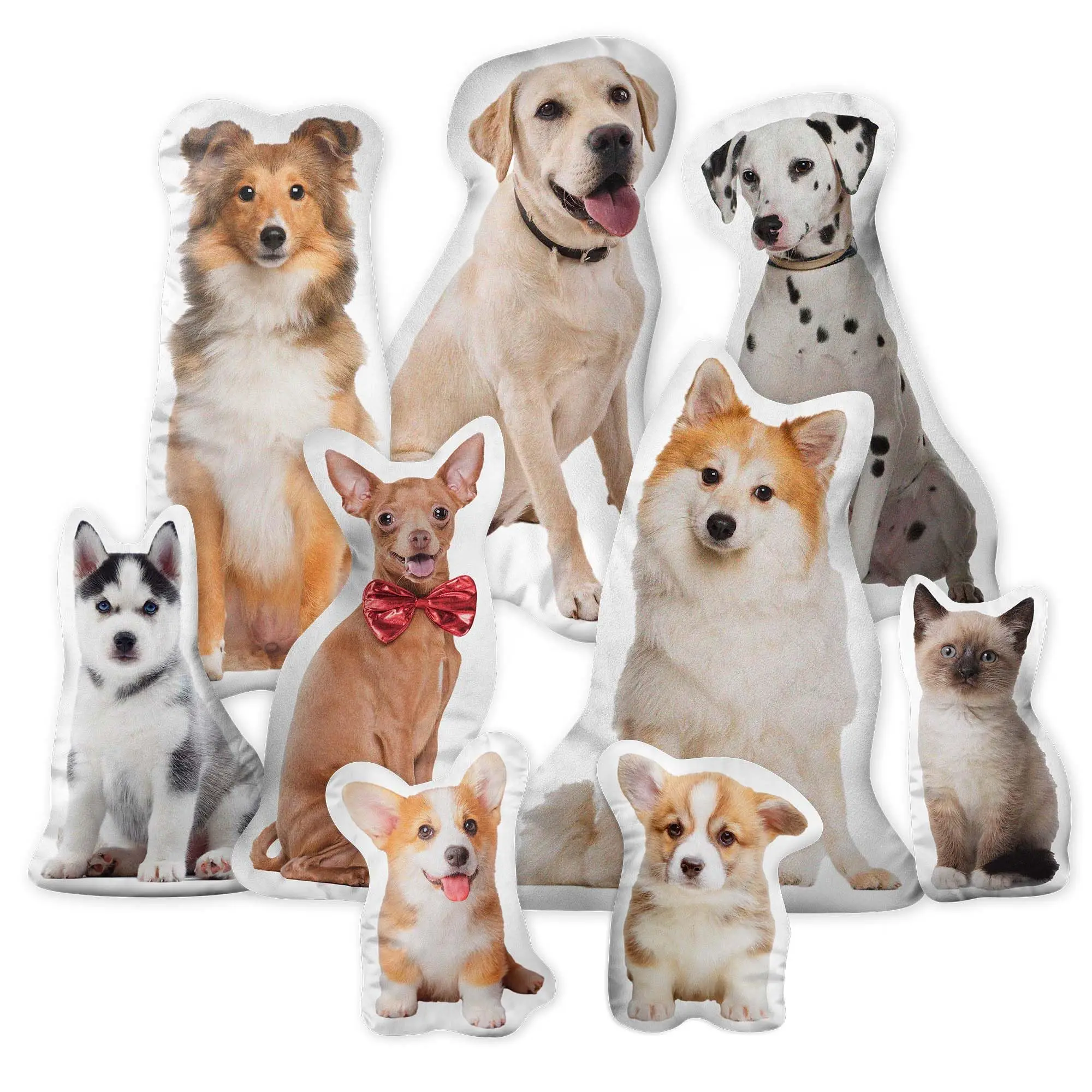 Almofada Personalizada com Foto de Pet, Almofada em Formato do Rosto do Seu Cão ou Gato, Almofadas Personalizadas com Imagem de Bichinhos de Pelúcia