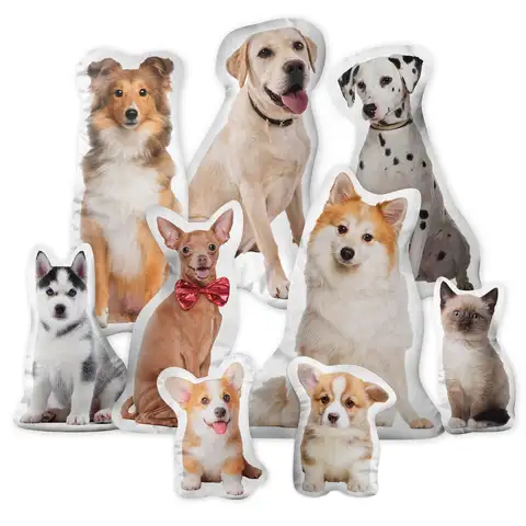 Custom Pet Photo Pillow, Personalized Pillow Shaped Like Your Dog Cat Face, Customized Stuffed Animal Picture Pillows
