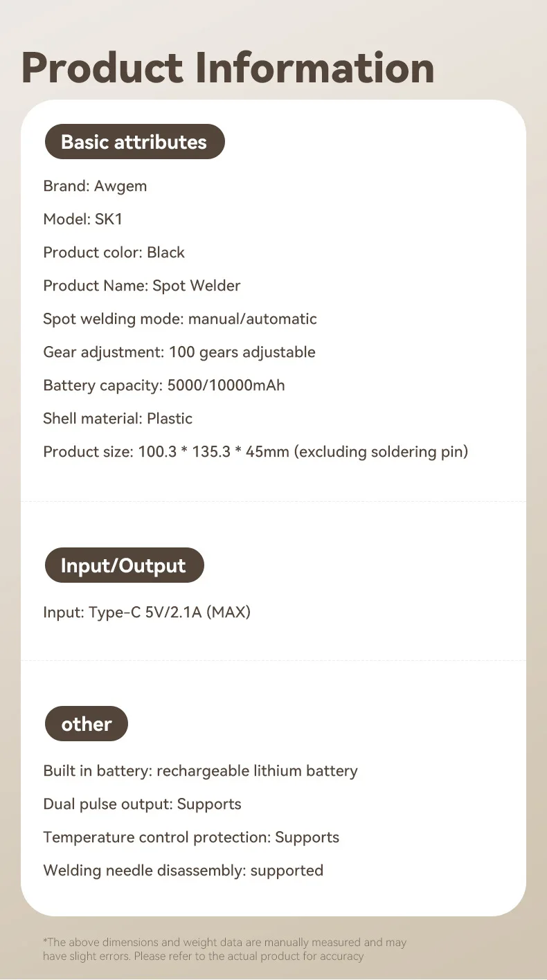 GOOD SK1-10000mAh Portable Knob-style Spot Welder 18650 Lithium Battery Spot Welding Machine with Foot Pedal