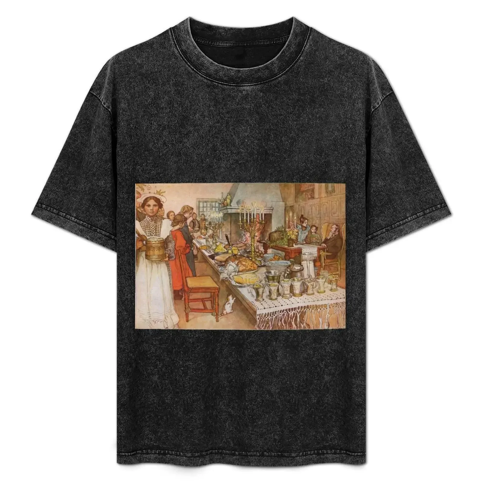 

The Christmas Eve, watercolor by Carl Larsson (1904-1905) T-Shirt cotton t shirt pack funny t shirts man T-Shirt