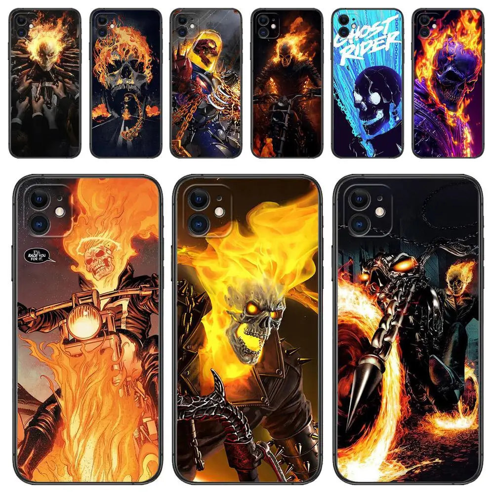 Marvel Ghost Rider Luxury TPU Phone Case For Apple IPhone 15 13 12 11 14 Pro Max Mini XR X XS  Max 6S 6 7 8 Plus SE 2020 Cover