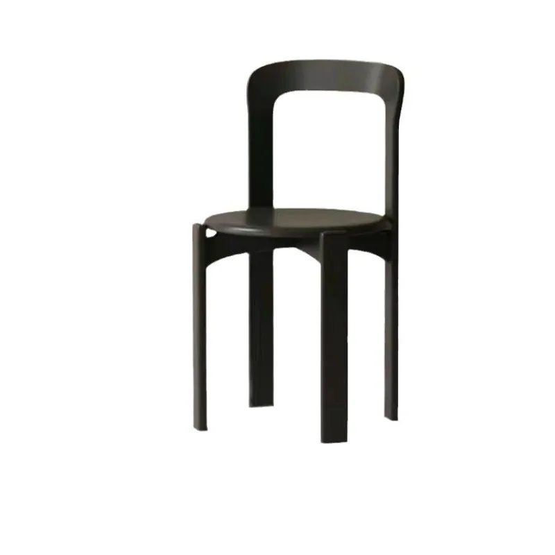 

French retro dining chair designer cream style makeup back chair simple coffee medieval solid wood chair