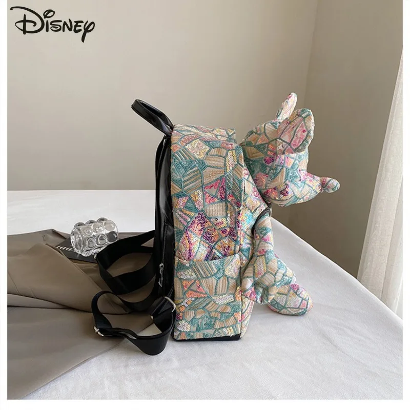 Disney Mickey Personality Graffiti Backpack Women's New Trend Large Capacity Cartoon Doll Student School Bag Travel Backpacks