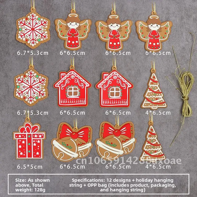 

New Christmas Decoration Gingerbread Man Creative Pendant Christmas Tree Hanging Snowflake Angel Scene Layout Props