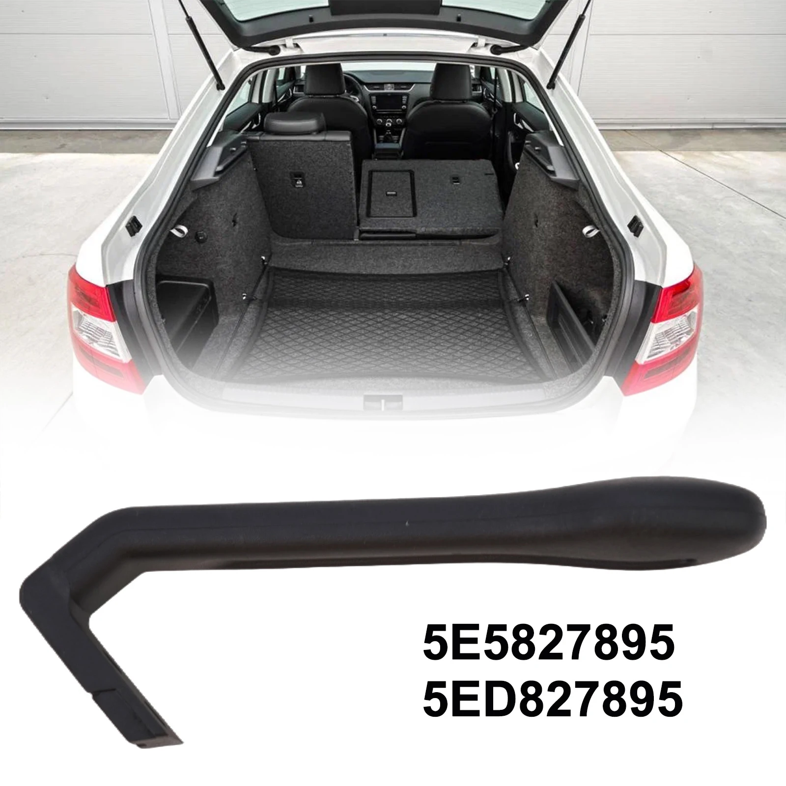 Rear Tailgate Trunk Handle Office Outdoor Garden 5E5827895 Accessories Black Car Easy Installation Replacement