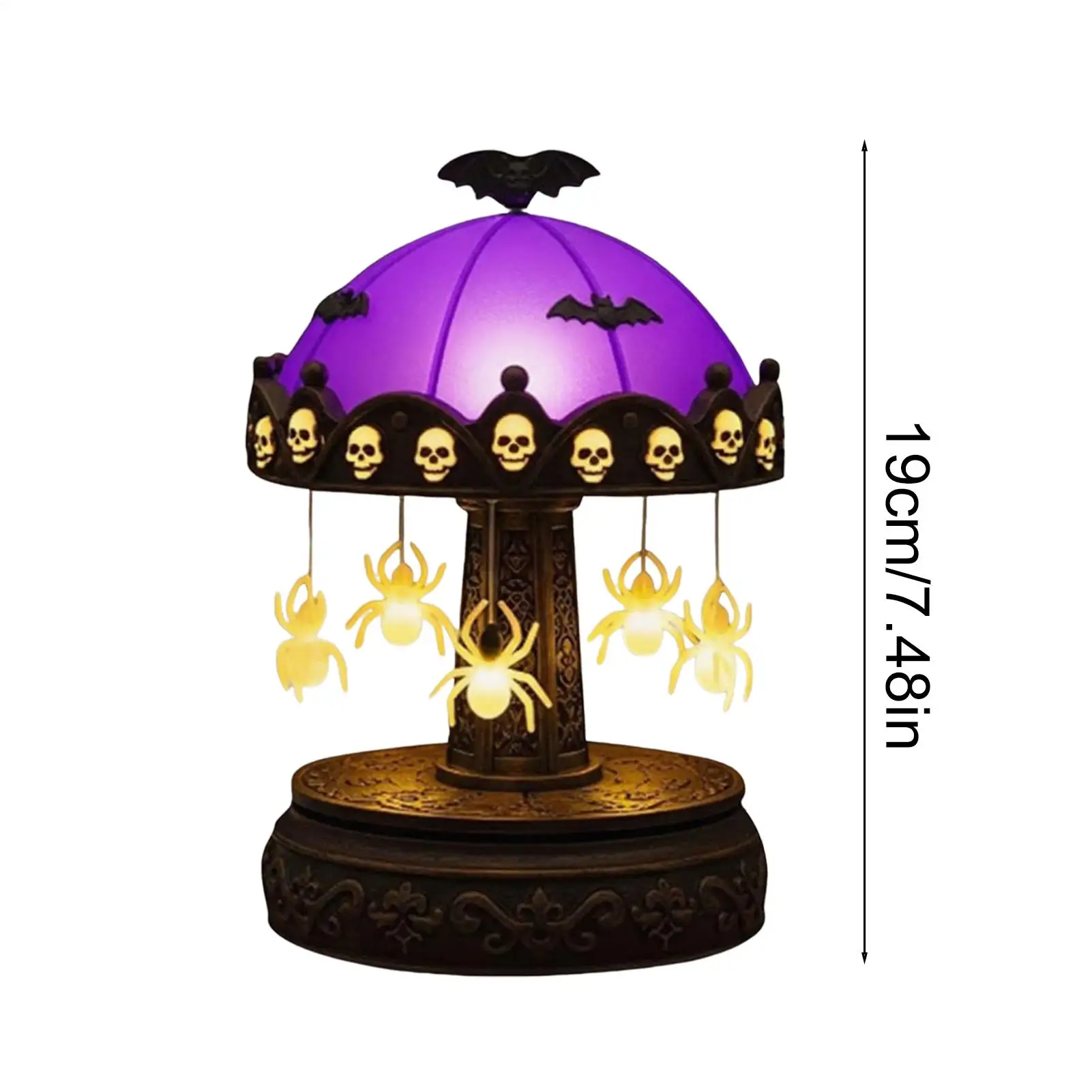 Halloween Light Up Ghost Spooky Carousel Ghost With Light For Table Scary Halloween Decoration Eerie Home Accents For Festival