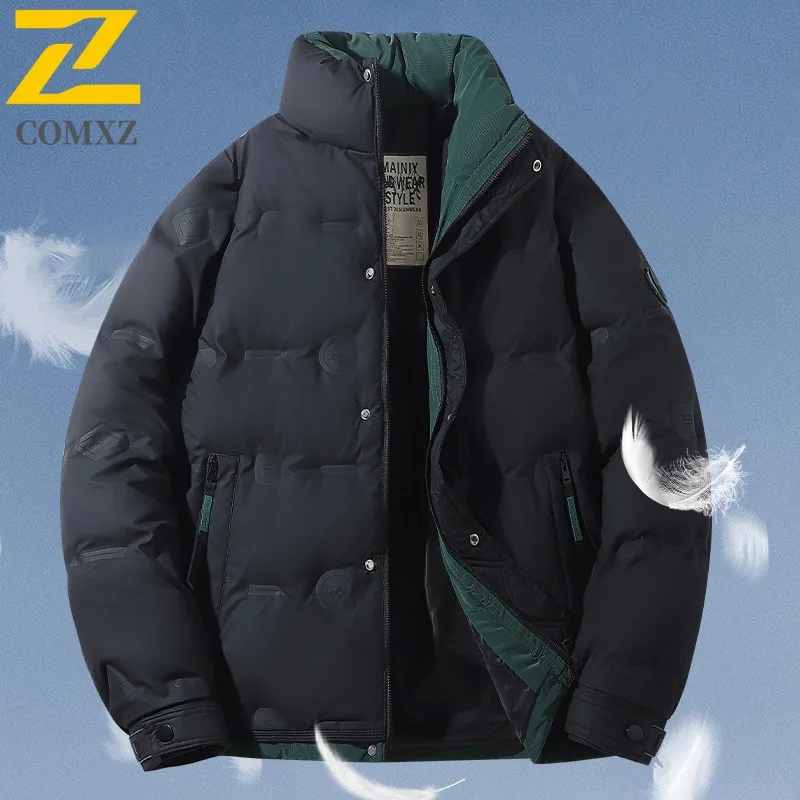 COMXZ Parker Coat Stylish Korean Lightweight Travel Puffer Jacket Skiing High-Quality Streetwear Winter Jacket Men's Clothing