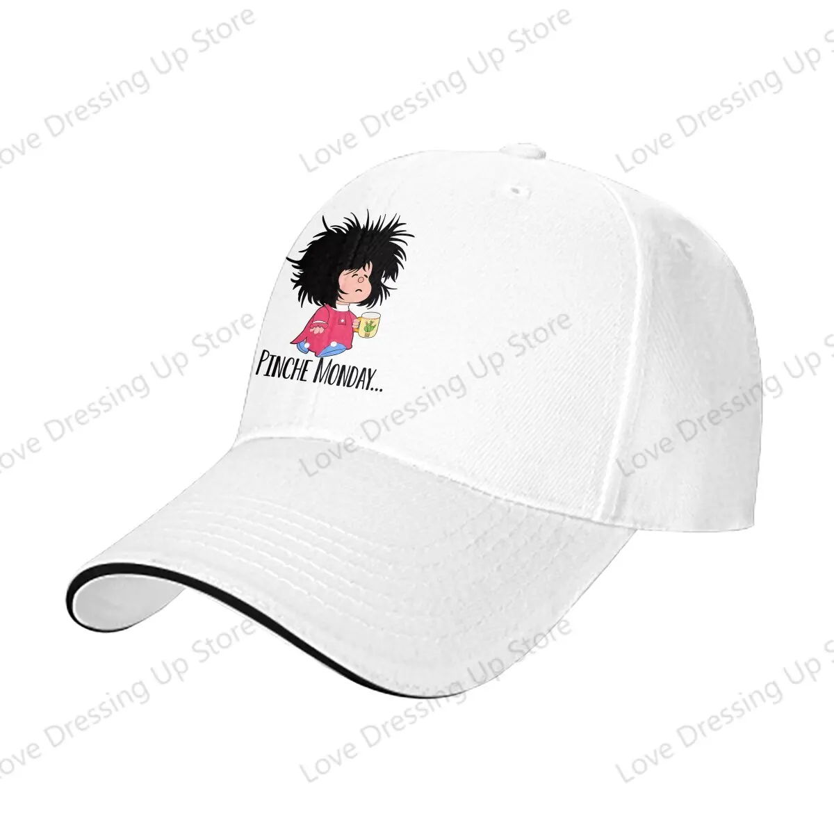 Summer Hip Hop  Pinche Monday Funny Mafalda Baseball Cap Adjustable personality Golf Hat Truck Driver Caps Unisex Gift