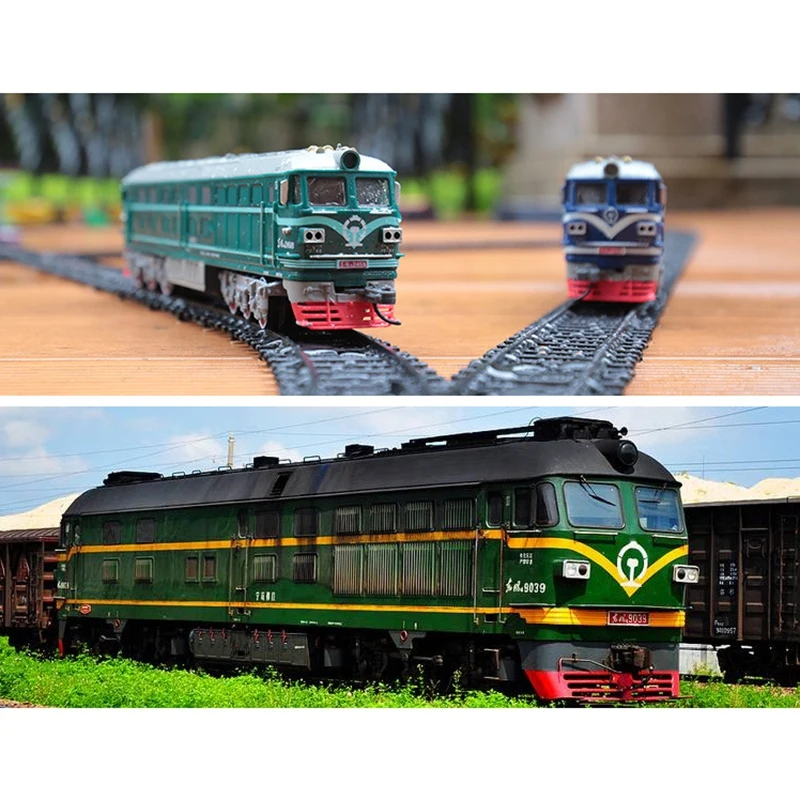 Kids Simulation 1:87 Alloy Internal-Combustion Locomotive Model Toy Acousto-Optic Train Toys For Children Gift