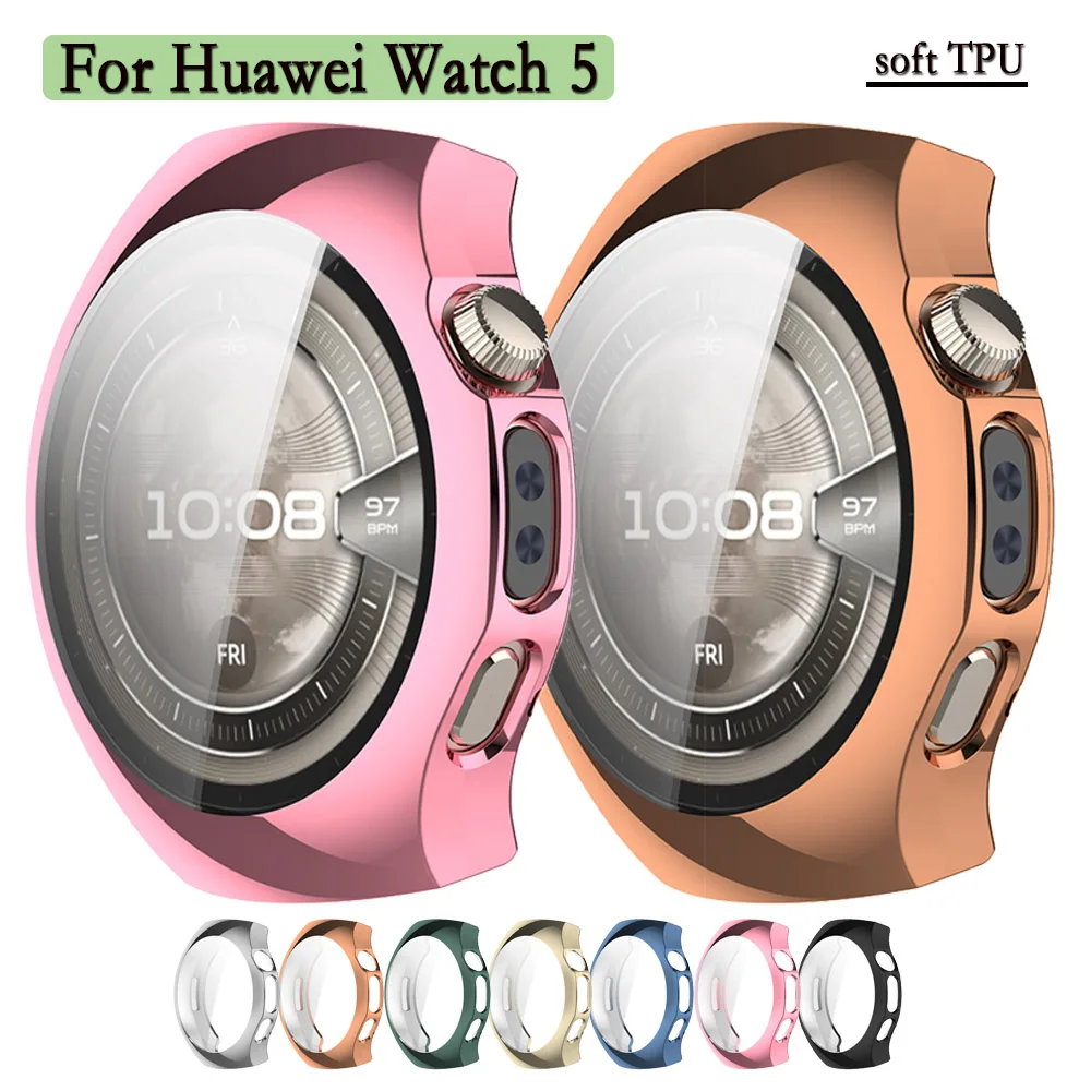 

For Huawei Watch 5 42/46mm Soft TPU Shell Screen Protector Case Cover With Screen Protect Durable Watch Case Protection