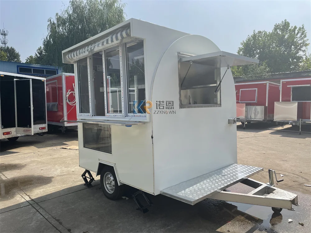 Fast Food Truck Van Custom Fully Kitchen Equipments Food Trailer Coffee Ice Cream Kiosk Concession Snack Trailer