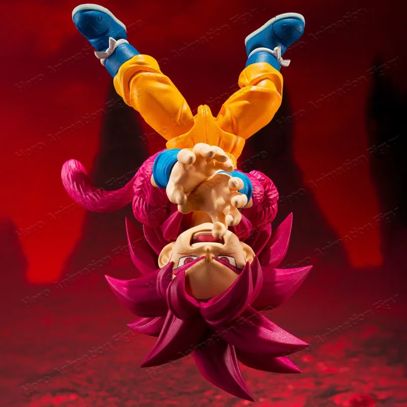 En Stock BANDAI Caja Original S.H.Figuarts DRAGON BALL SON GOKU MINI SSJ4 SHF Figura de Acción Modelo Regalo para Niño Embalaje en Caja de Espuma