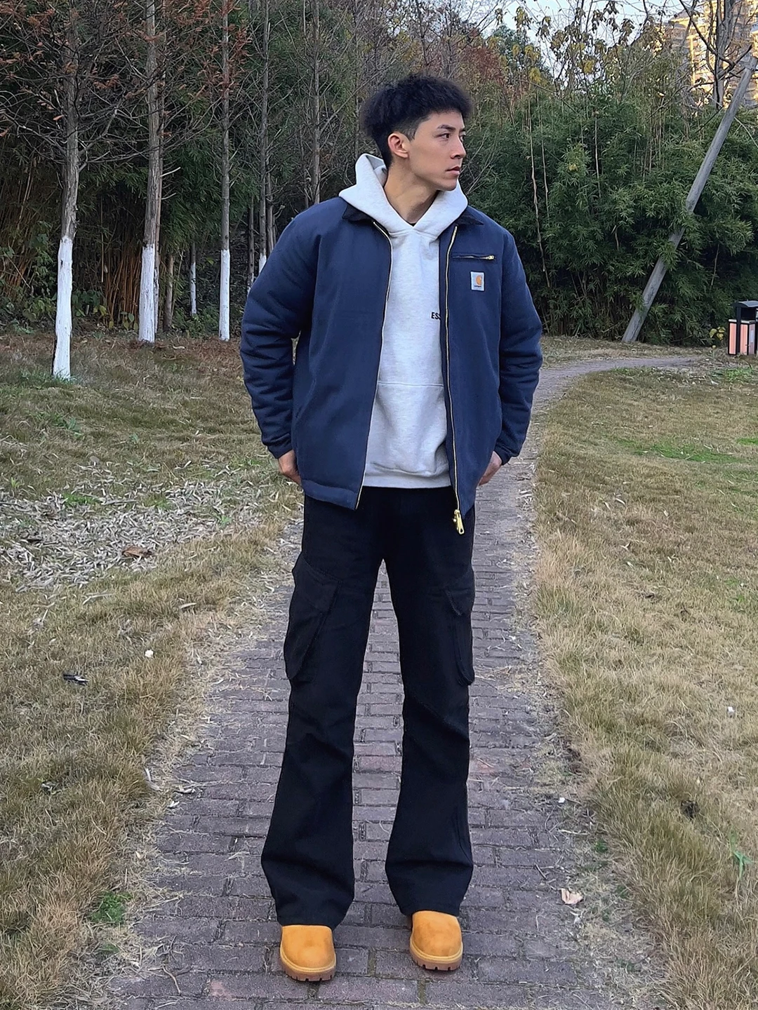 

Мужские рабочие джинсы American High Street Sle с прямым кроем, средней посадкой, большими карманами, зауженным силуэтом и узкими манжетами