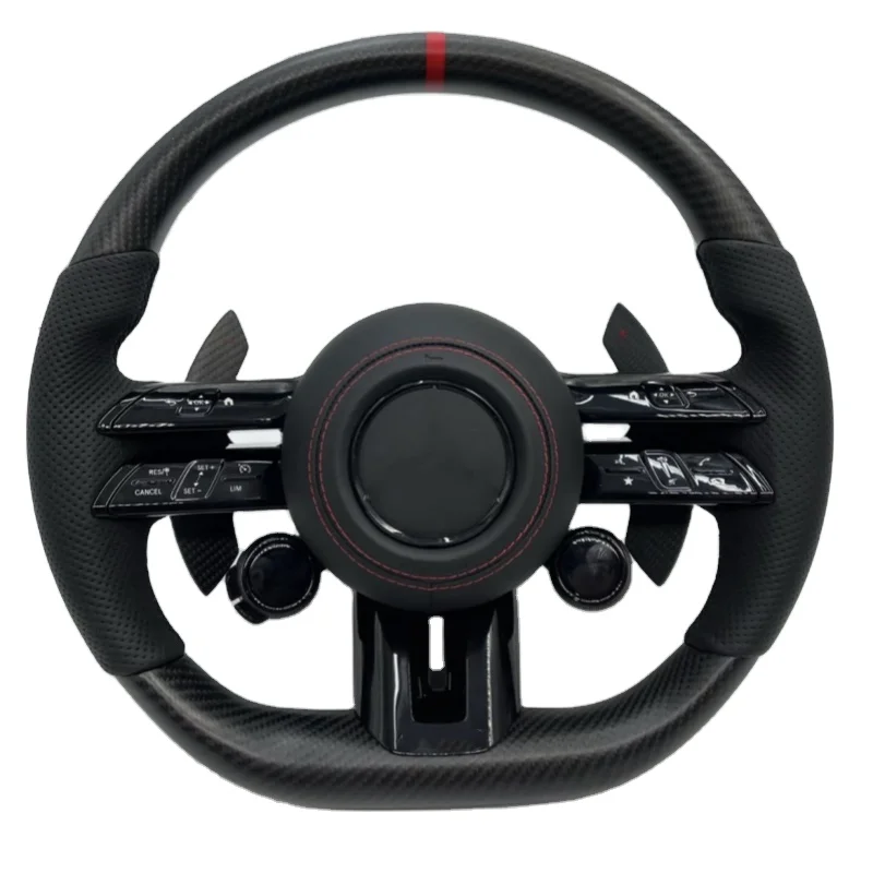 

Auto High Quality for AMG Full Leather Alcantara Carbon Fiber Steering Wheel for Benzs W204 W205 W211 W212 W213 2005 2021 Year