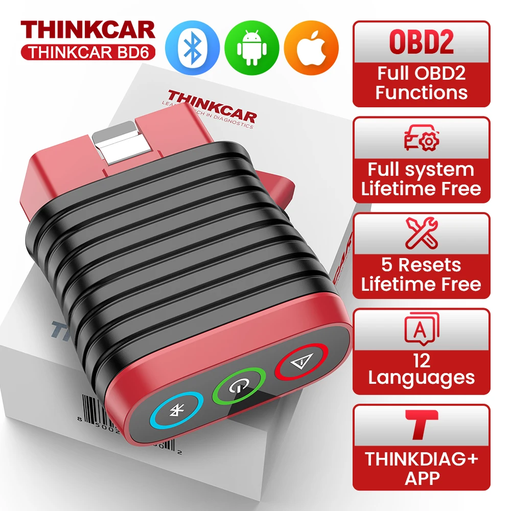 

THINKCAR BD6 OBD2 Scanner diagnostic tools full system auto code reader Engine Airbag 5 reset Key programming lifetime free