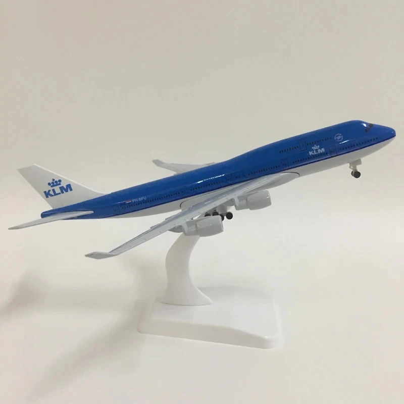 20cm 747 Boeing Model KLM B747 Airlines Airplane Boeing Metal Alloy Plane Model Aircraft w Wheels Landing Gears