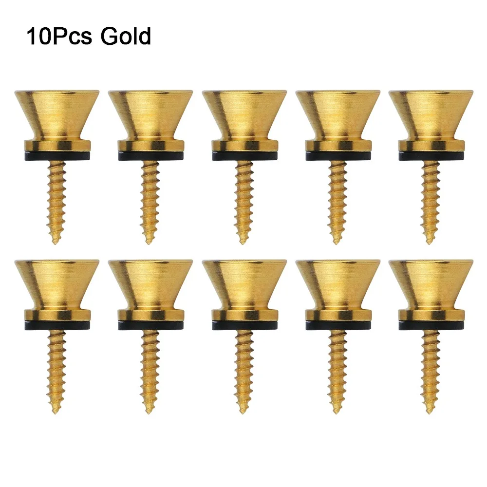 10Pcs Strap Retainer System Guitar Strap Lock Removable Security Locking Guitar Button Metal Multi-color Locking Pins