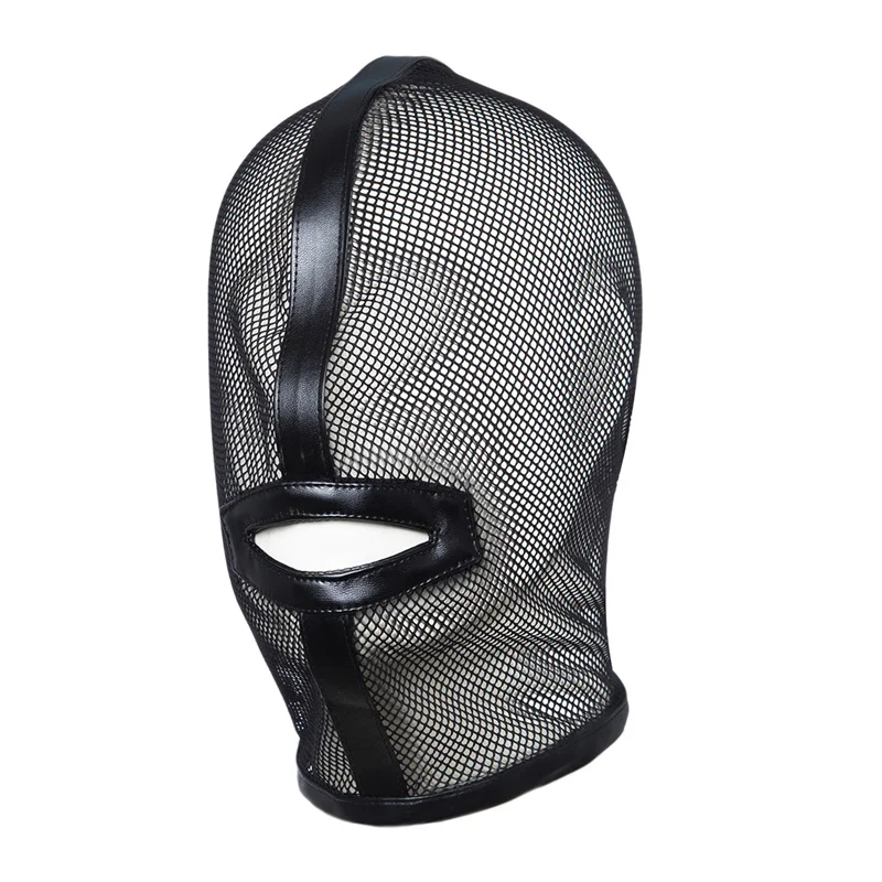 Ajustável boca aberta Hollow Fishnet Chapelaria, Sexy Mesh Facewear, Role Playing Party Costumes, Cosplay Props, Headwear para Adulto