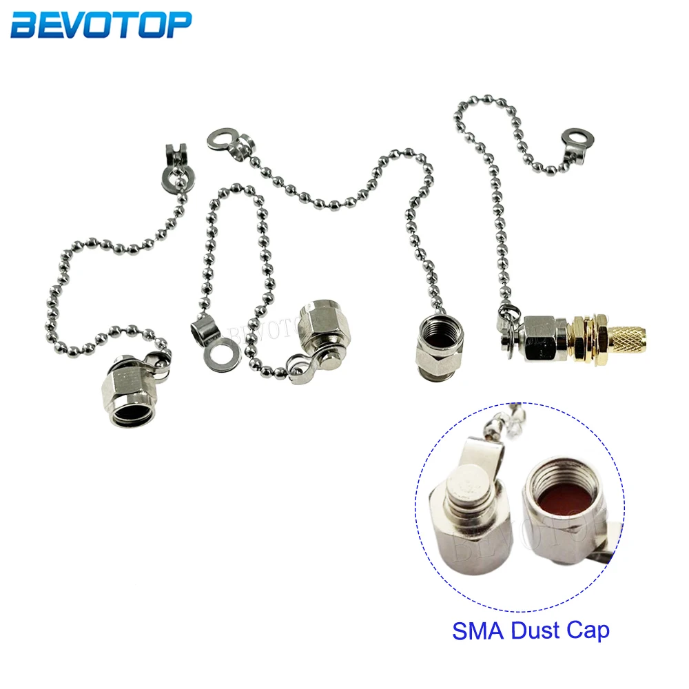 10Pcs/Lot Protective Cover SMA Dust Cap With Chain for SMA Female Connector Without Center Pin Nickel-Plated