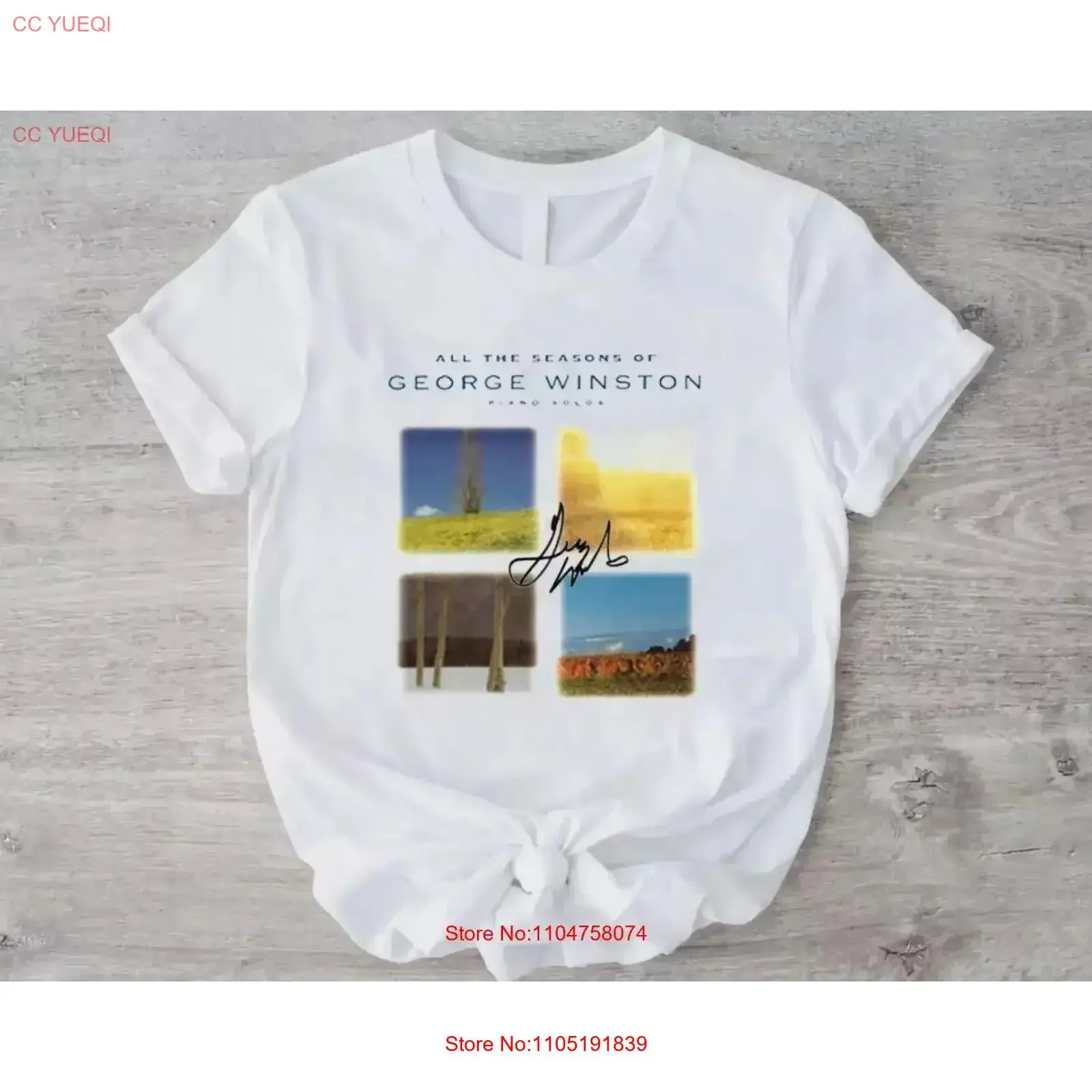 

George Winston For Fan Piano White S 2345XL T shirt vintage Washed fashion Top Everyday Wear Stylish Versatile Casual vintage