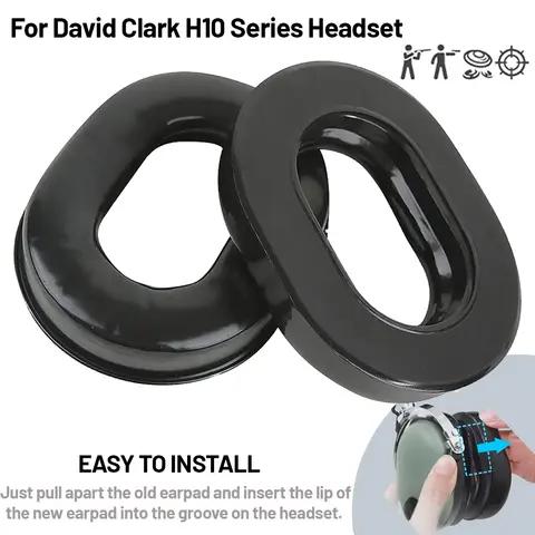 Replacement Gel Ear Cushion Earpad Compatible with For David Clark H10-60 H10-20 H10-13.4 H10-76 H10-30 H10-13S Series Headset