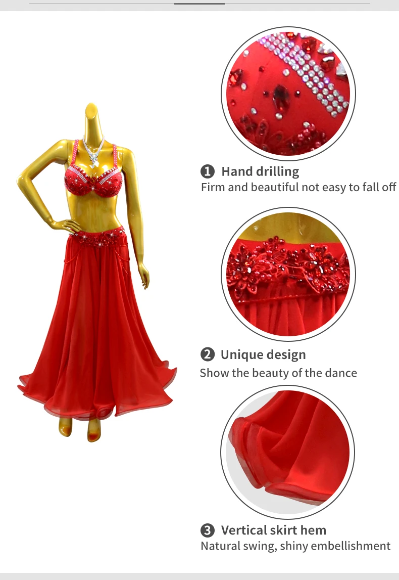 Orientalische Tanzkleidung Baladi-Kleid Bauchtanzkostüme Mädchen Bauchtanzkleidung 2026 Damen Übungskleidung Karneval Lektionsanzug – Detail 6