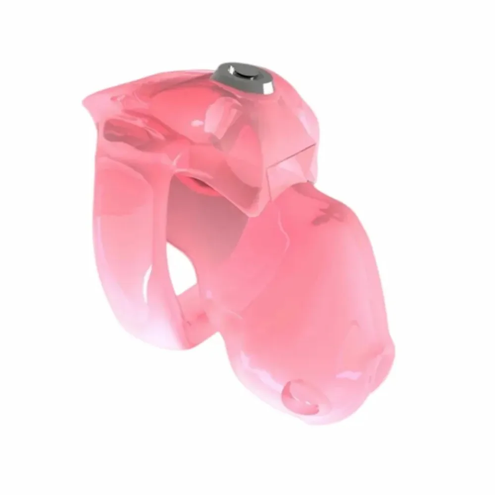 Pink Chastity Cage Male Lightweight Resin Chastity Detachment Lock BDSM 5 Sizes Cock Cage Penis Lock Sextoys For Man Adult
