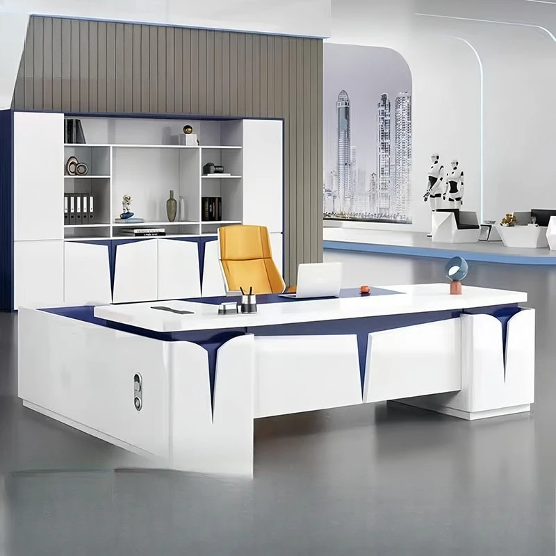 

PYH piano paint desk creative high-end president boss desk fashion white manager supervisor desk