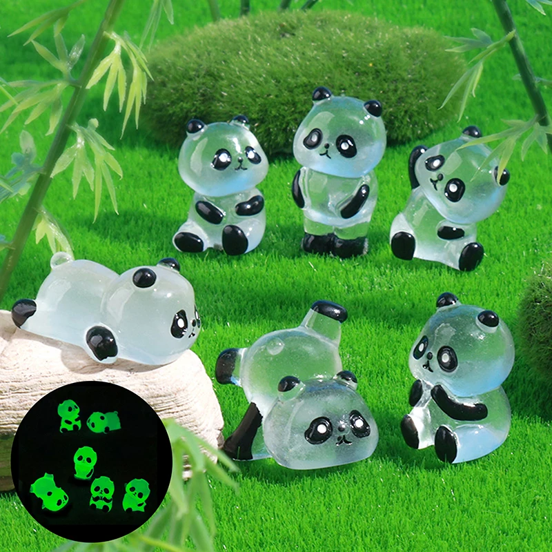 Figurita de Panda 3D moderna para niños, decoración de habitación Kawaii para el hogar, accesorios de jardín de hadas en miniatura, regalo de cumpleaños, 1 unidad