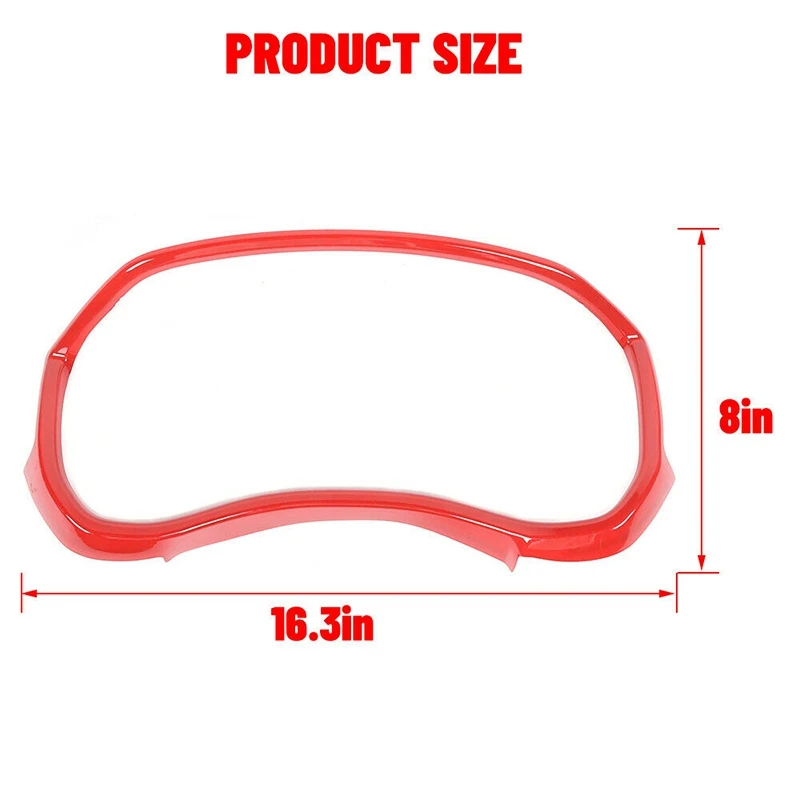 Dashboard Meter Frame Cover Trim Decoration for Dodge Ram 1500 2018 2019 2020 Car Accessories , Red