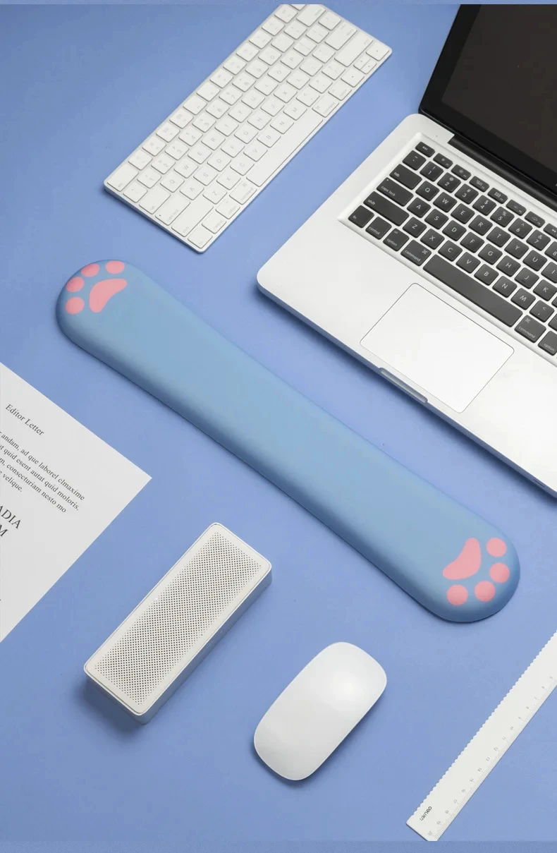 Katzenpfoten-Handballenauflage aus Memory-Schaum für Tastatur, ergonomische Schreibtischunterlage für Büro und Gaming, 3 Größen, 10 Farboptionen – Detail 8