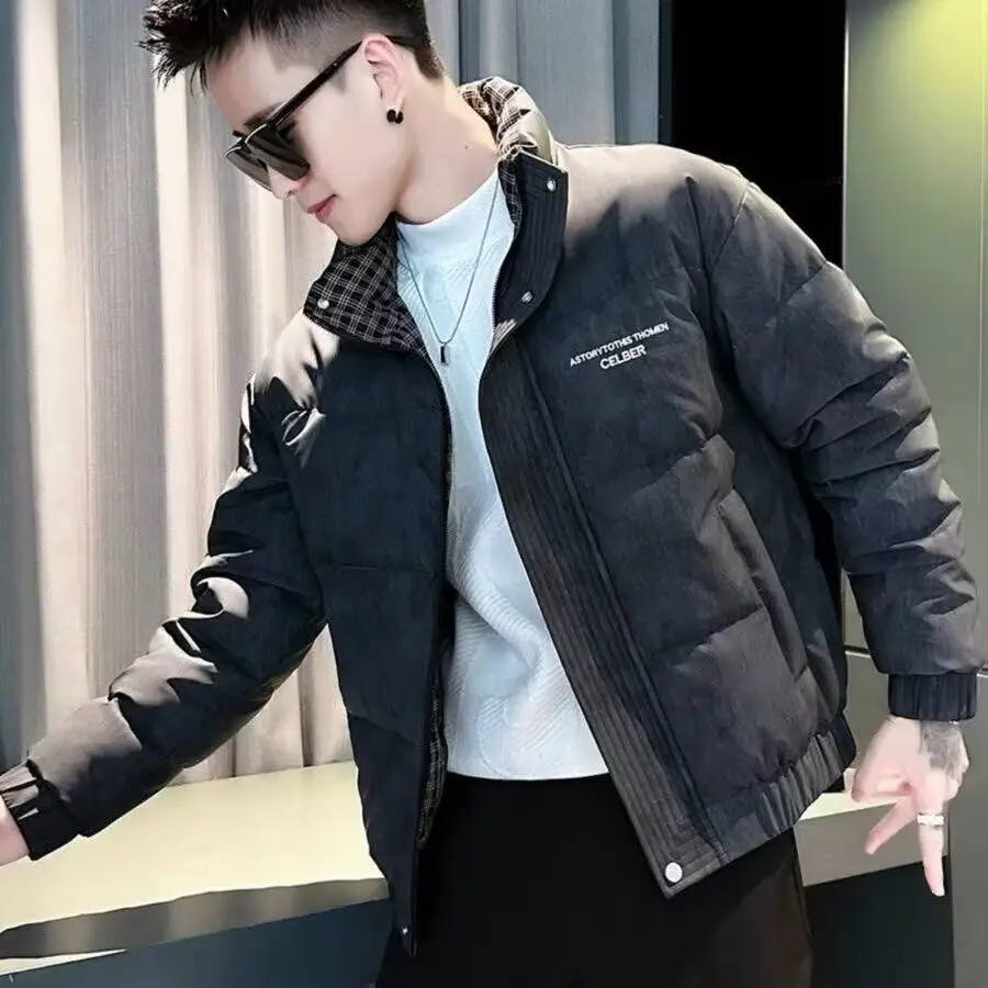 

Youthful Faionable Men's Slim Fit Cotton Jaet Winter Warm Padded Coat Polyester Fiber Quilted Casual Outerwear Coat