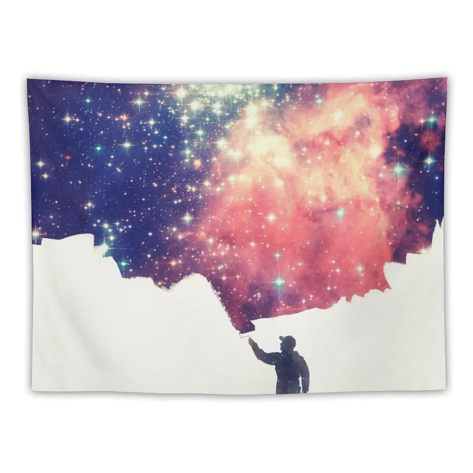 

Painting the universe (Colorful Negative Space Art) Tapestry Tapete For The Wall Decoration Room Outdoor Decor Tapestry