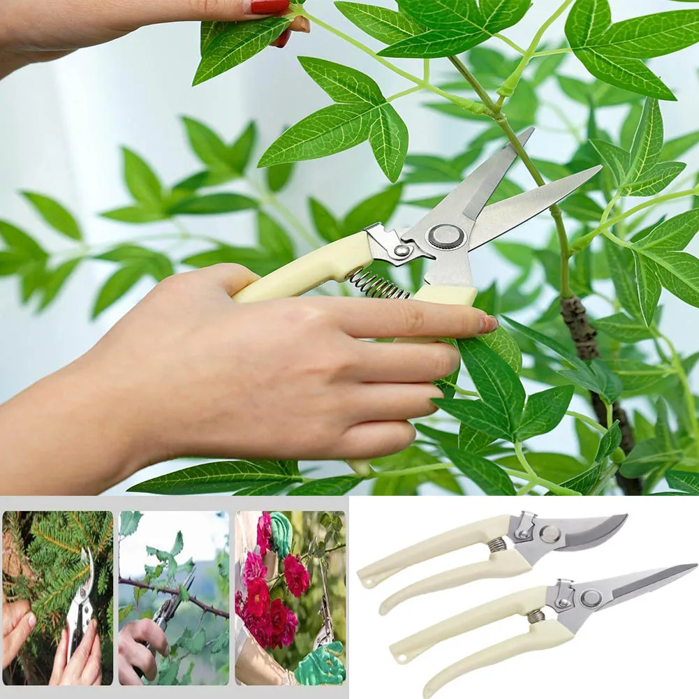 Tijeras multifuncionales de acero inoxidable para recoger frutas, tijeras de podar para árboles, tijeras de jardinería para injerto de flores, corte de flores