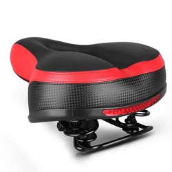 Bicycle Reflective Strip Super Wide Comfortable Saddle Mountain Bike Soft Silicone Pad Spring Seat Cushion Bicycle Accessories