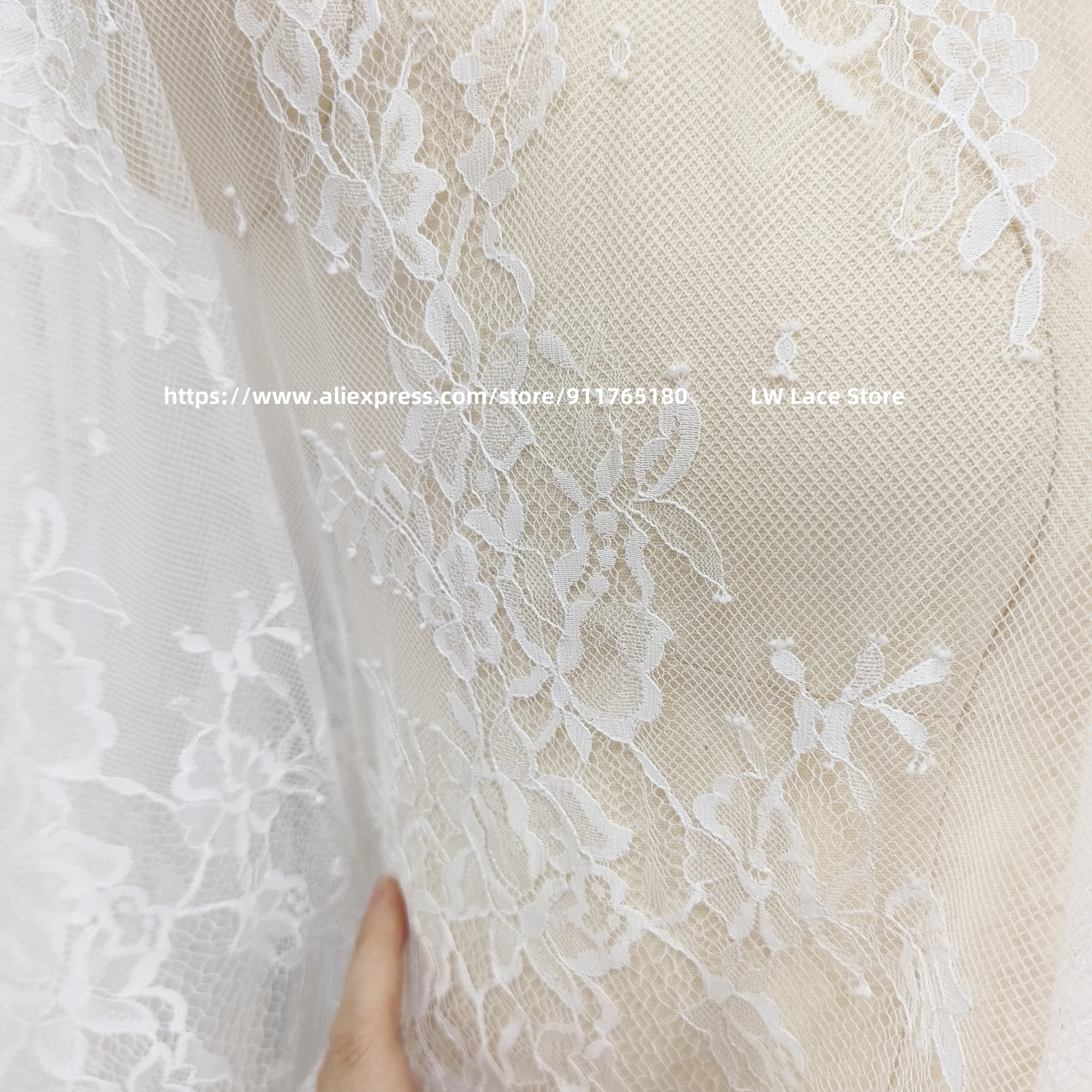 Wholesale Price Women Gowns Lace Off Whtie Design Wedding Dress Lace Fabric  Eyelash French Lace 1.5x3 Meters/Piece - AliExpress 15