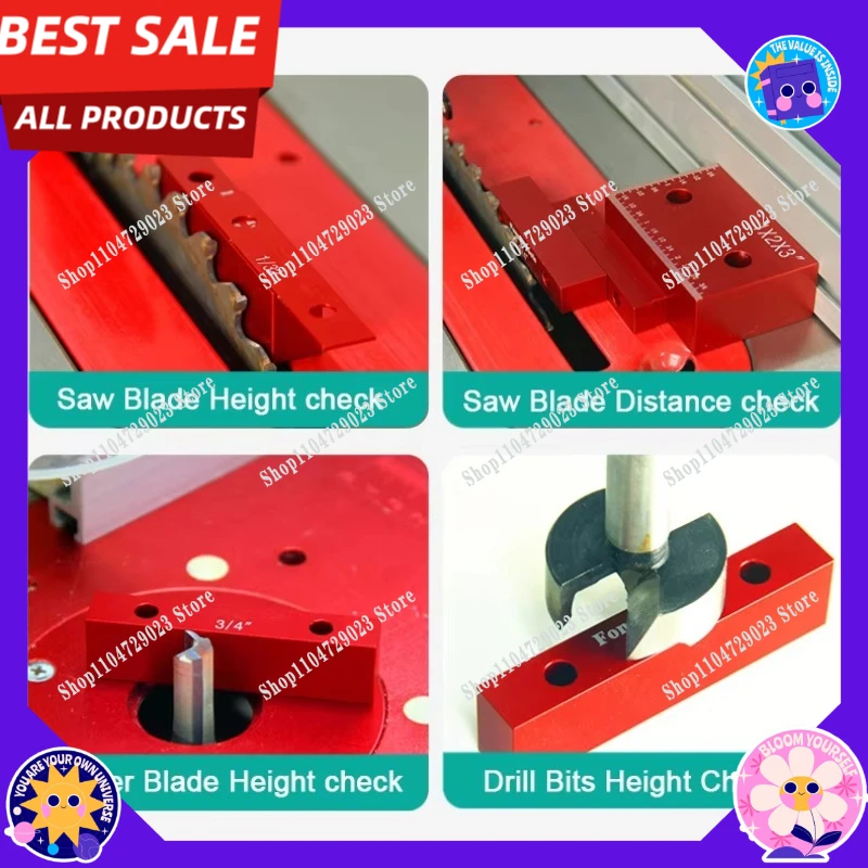 

16Pcs Industrial and DIY Precision Aluminum Set Block Router Table Altimeter Rod