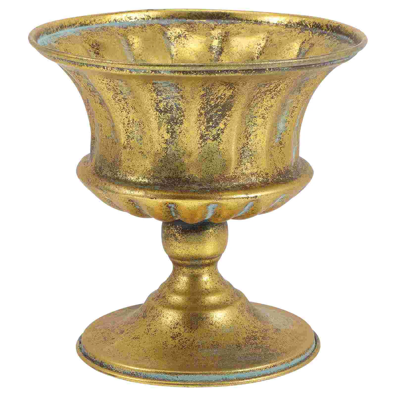 Urn for Outdoor Plants European Retro Flowerpot Planter Holder Unique Gardening Golden