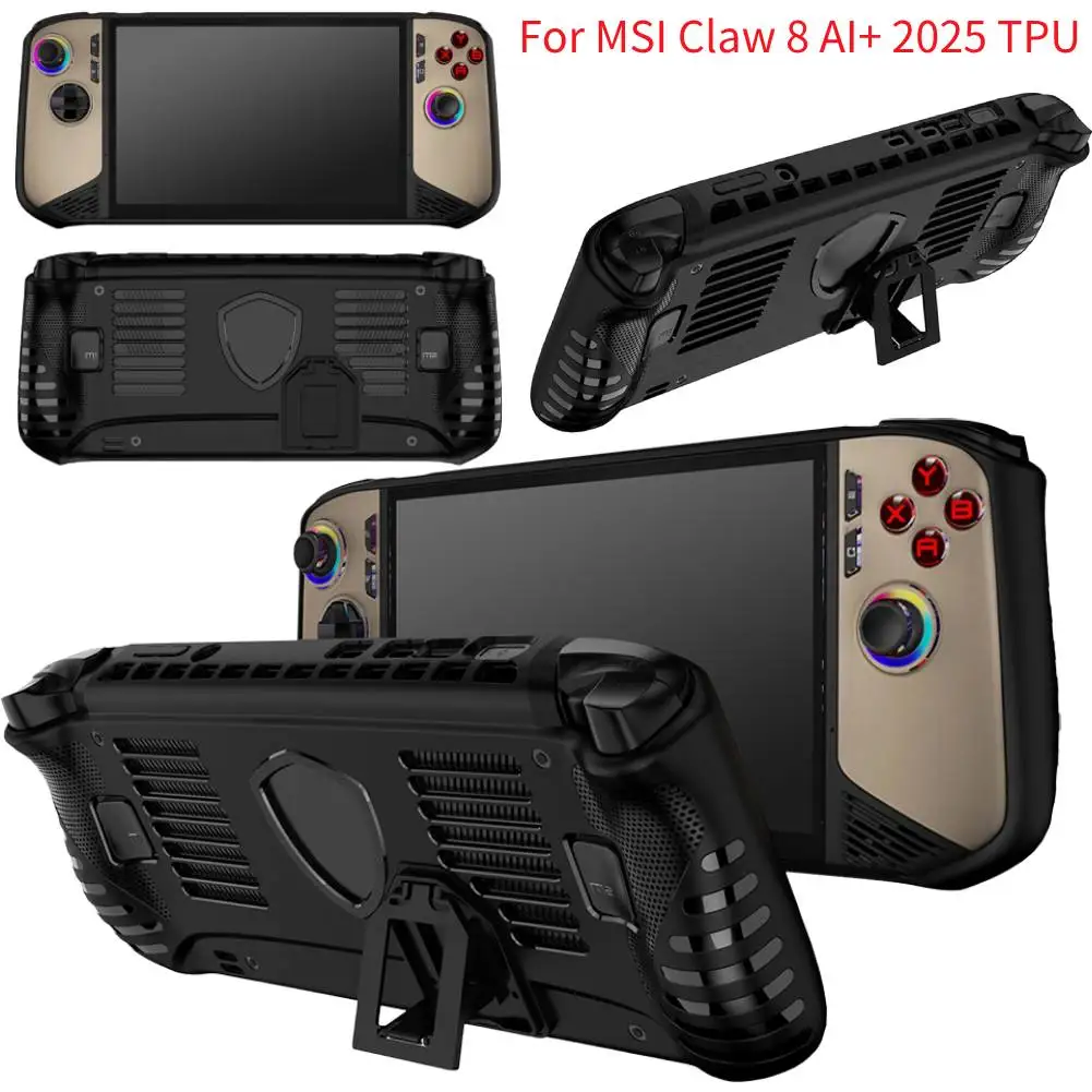 MSI Claw 8 AI+ 2025 用保護ケース キックスタンド付き TPU カバー ハンドヘルドゲームコンソールケース MSI Claw 8 用耐衝撃ホストシェル