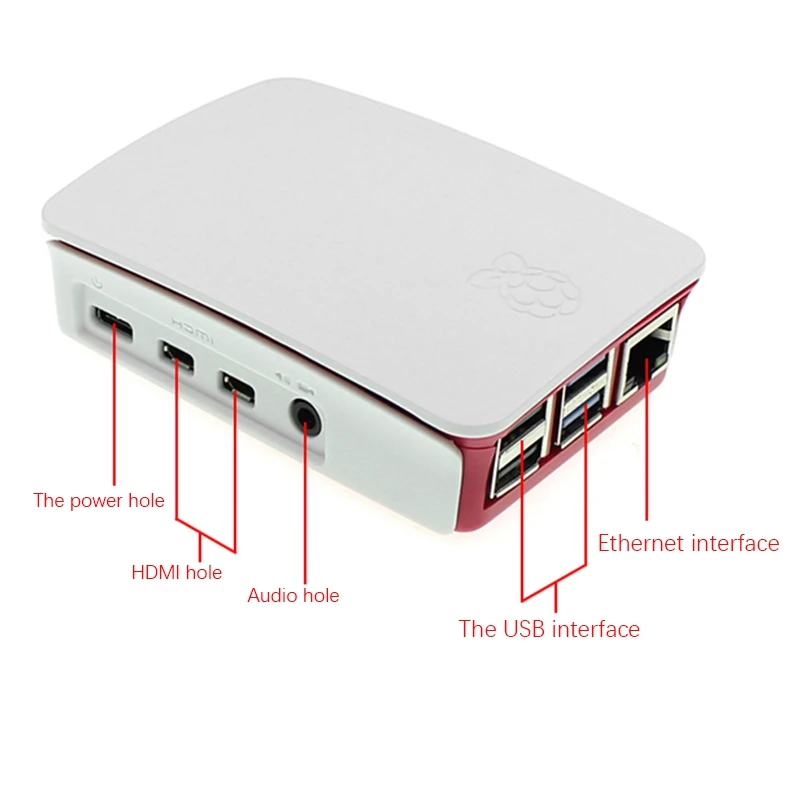 for Raspberry Pi 4 Model B ABS Case Plastic Box White+Red Shell Classic Design for Raspberry Pi 4