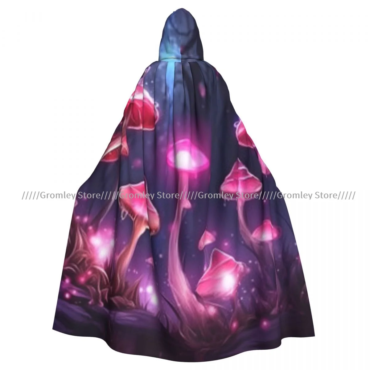 Medieval Halloween Cosplay Cloak Hooded Coat Magical Butterflies Mushrooms In A Fairy Tale Cape Coat Trench Costume Wizard Cloak