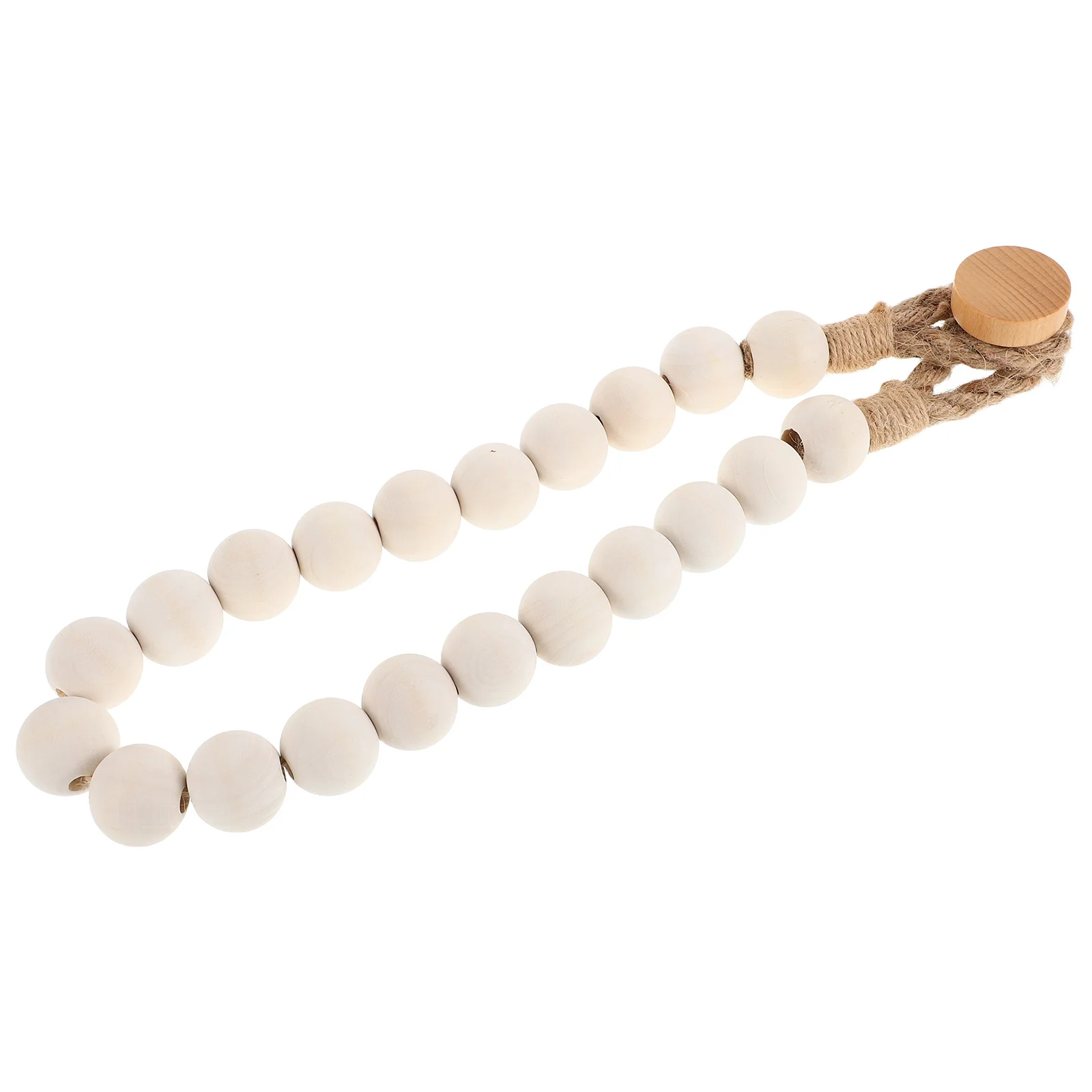 

Rustic Rope Toilet Paper Holder with Wooden Beads Wall Mount Farmhouse Bathroom Organizer Unique Hemp Dispenser for Home Decor